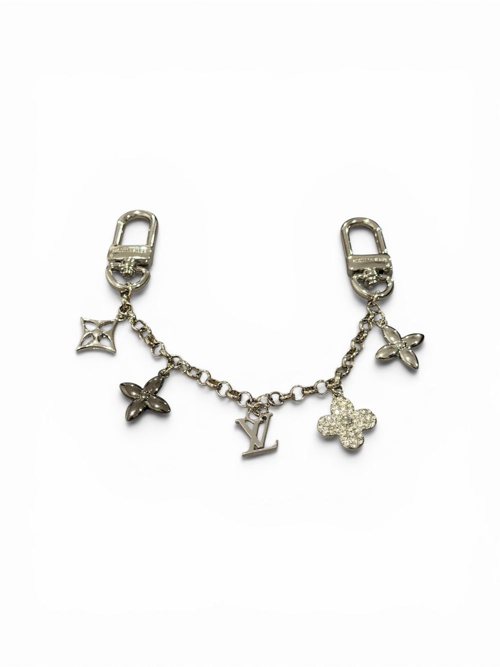 Silver-Tone Monogram Purse Charm